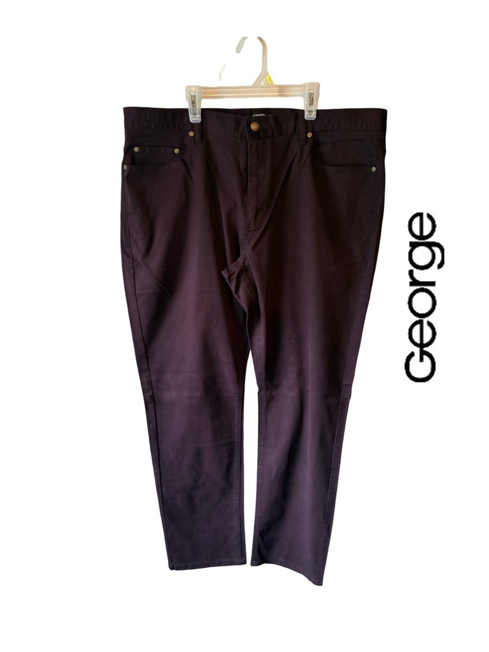 George Men's Burgundy 5-pocket Casual Pants - NWT